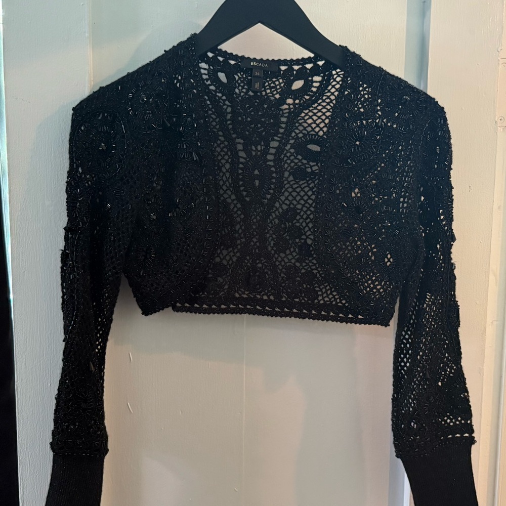 Escada beaded black sweater